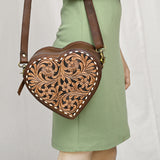 American Darling Adbga430A Canteen Hand Tooled Genuine Leather Women Bag Western Handbag Purse