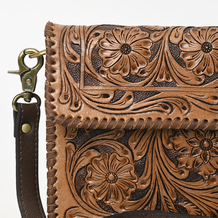 OHA119A Ohlay Western Genuine Leather Hand Tooled Women Crossbody Bags