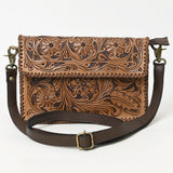 OHA119A Ohlay Western Genuine Leather Hand Tooled Women  Crossbody Bags