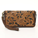 Ohlay Bags OHA129B Clutch Hand Tooled Genuine Leather Women Bag Western Handbag Purse