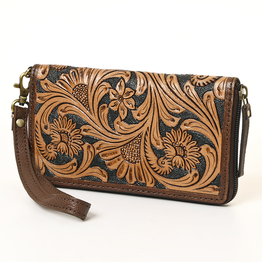 Ohlay Bags OHA129B Clutch Hand Tooled Genuine Leather Women Bag W. by Hilason – Cowboy and equestrian accessories
