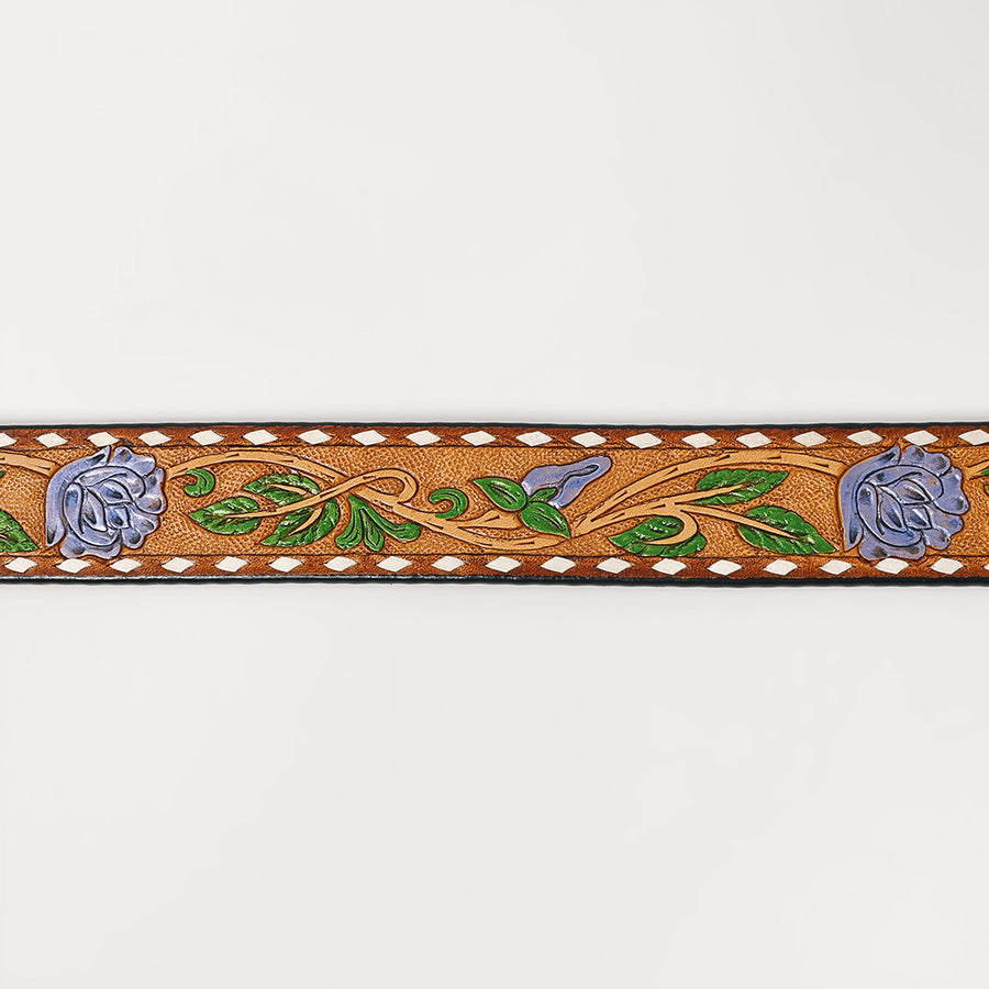 American Darling Beautifully Hand Tooled Brown Genuine Leather Apparel Belt Men and Women