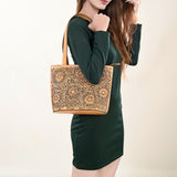 American Darling Tote Hand tooled Genuine Suede Leather Women Bag Western Handbag Purse | Travel Bags