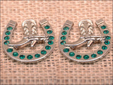HILASON Western Screw Back Concho Emerald Horseshoe Boots Crystals Headstall Tack| Western Concho Belt | Slotted Conchos