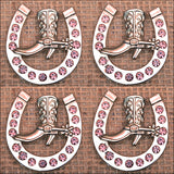 HILASON Western Screw Back Concho Amethyst Horseshoe Boots Crystals Light Amethyst Color | Bridle Conchos | Slotted Conchos