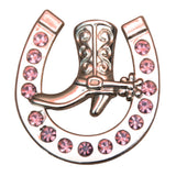 Set Of 2 Western Screw Back Concho Amethyst Horseshoe Boots Crystals - Uhorse