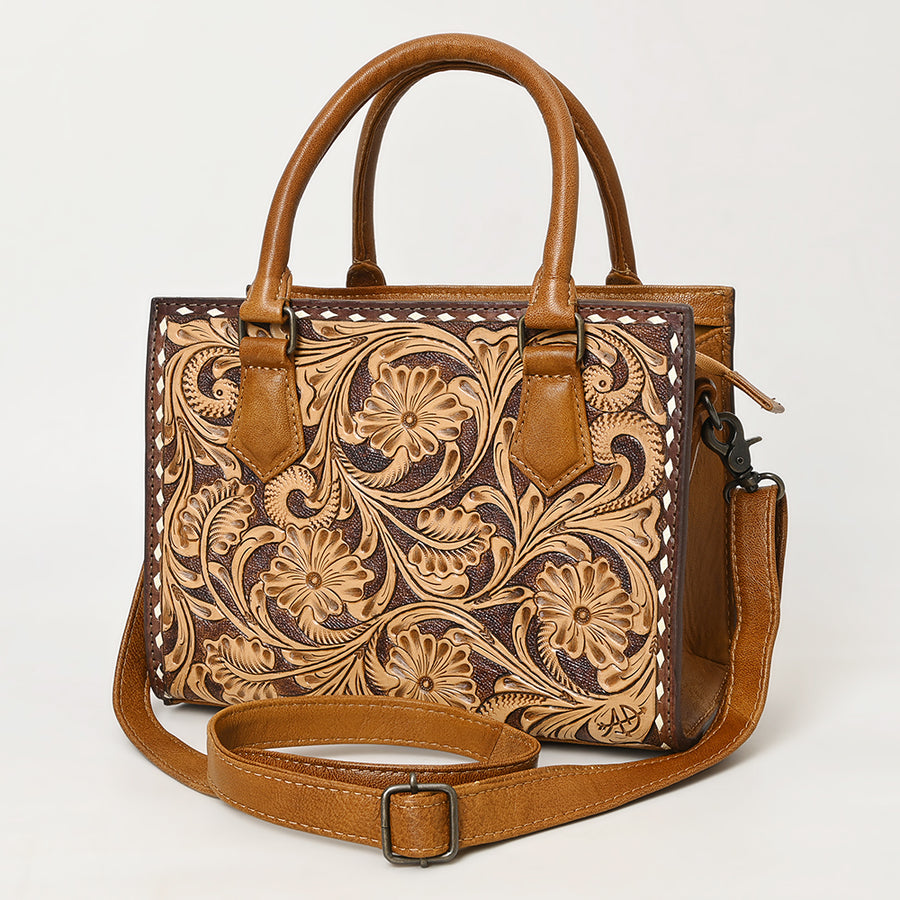 American Darling Tooled Leather Tote | Floral Carved Crossbody - Uhorse
