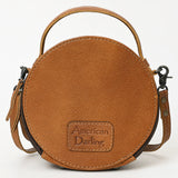 American Darling ADBG1458 Cross Body Hand Tooled Hair On Genuine Leather women bag western handbag purse