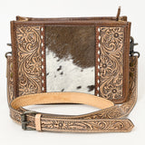 American Darling ADBG1460 Cross Body Hand Tooled Hair On Genuine Leather women bag western handbag purse