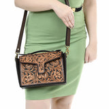 American Darling Adbga557 Cross Body I Hand Tooled Genuine Leather Women Bag Western Handbag Purse