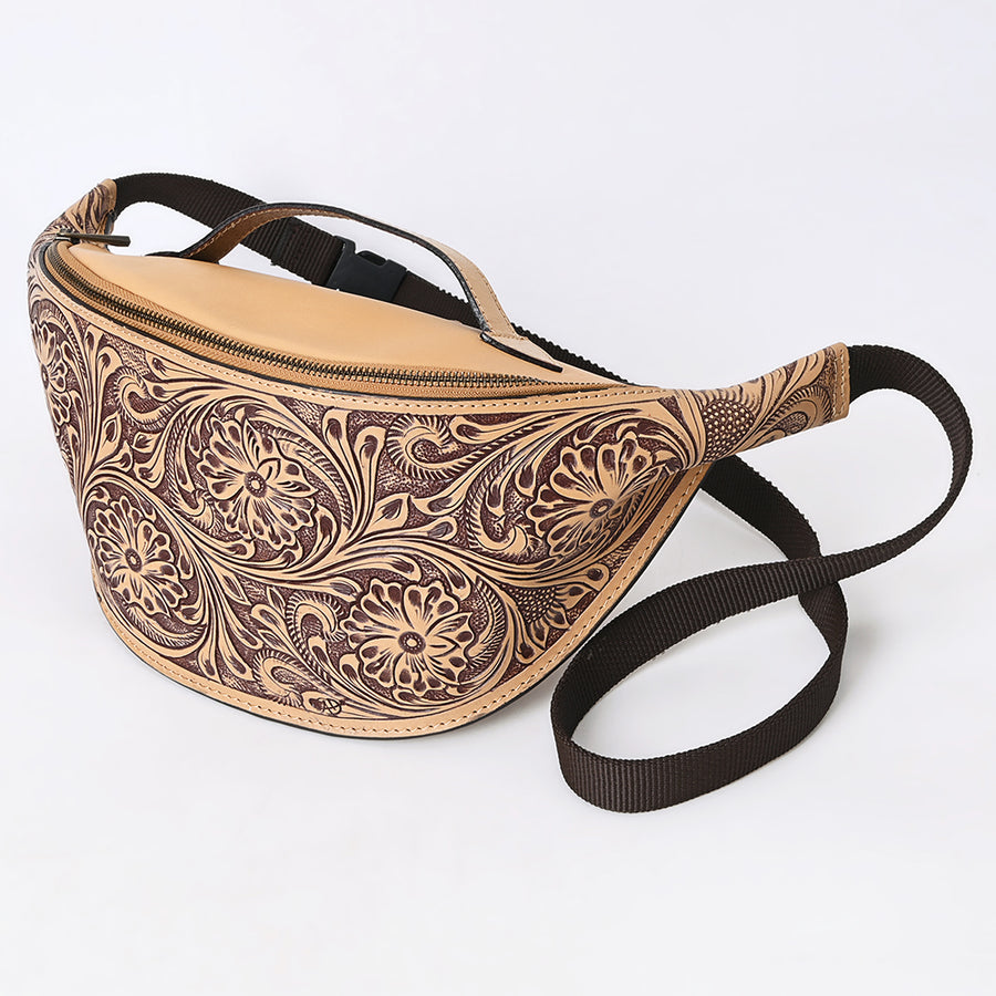 American Darling Fanny Pack Hand Tooled Genuine Western Leather Women Bag Handbag Purse - Uhorse