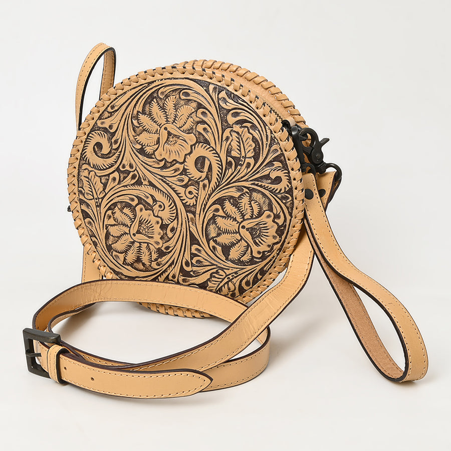 American Darling Canteen Hand Tooled Genuine Leather Women's Bag Western Handbag Purse | Women - Uhorse
