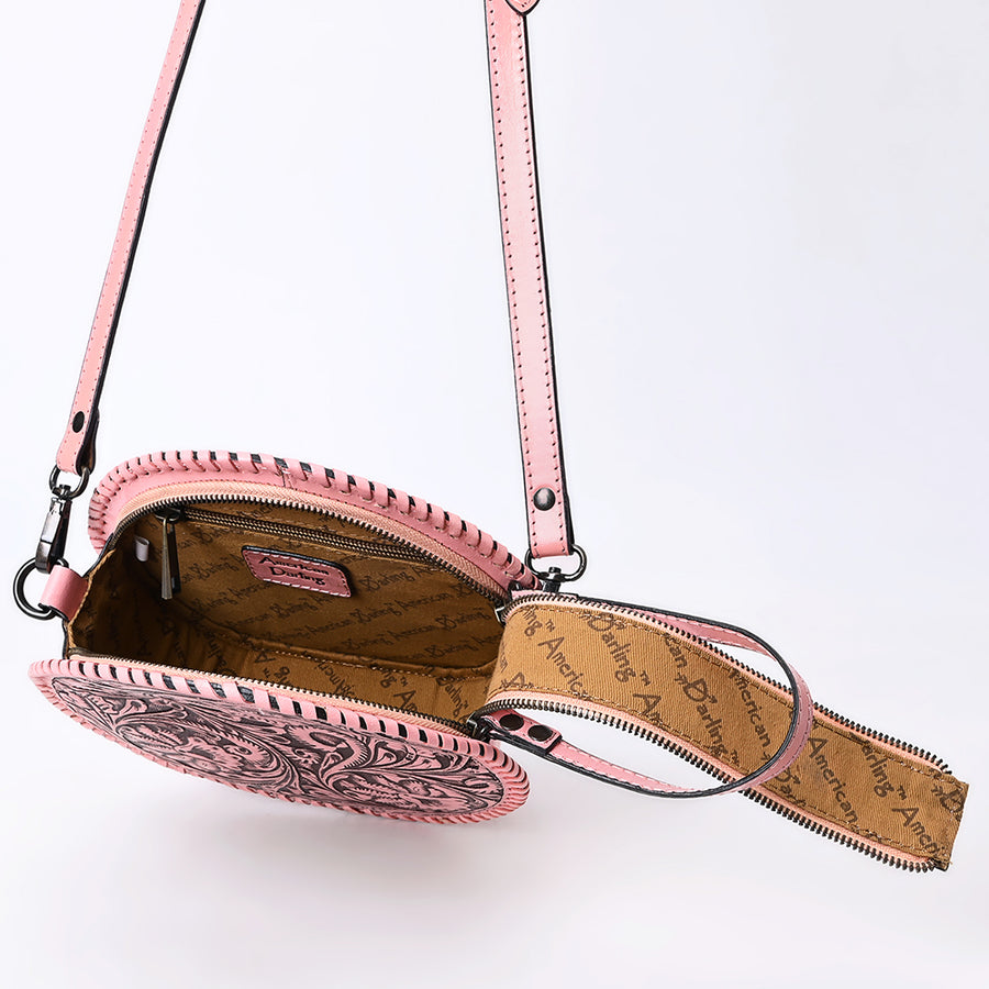 American Darling Canteen Hand Tooled Genuine Leather Women's Bag Western Handbag Purse | Women