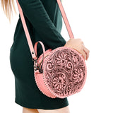 American Darling Canteen Hand Tooled Genuine Leather Women Bag Western Handbag Purse