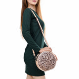 American Darling Canteen Hand Tooled Genuine Leather Women's Bag Western Handbag Purse | Women