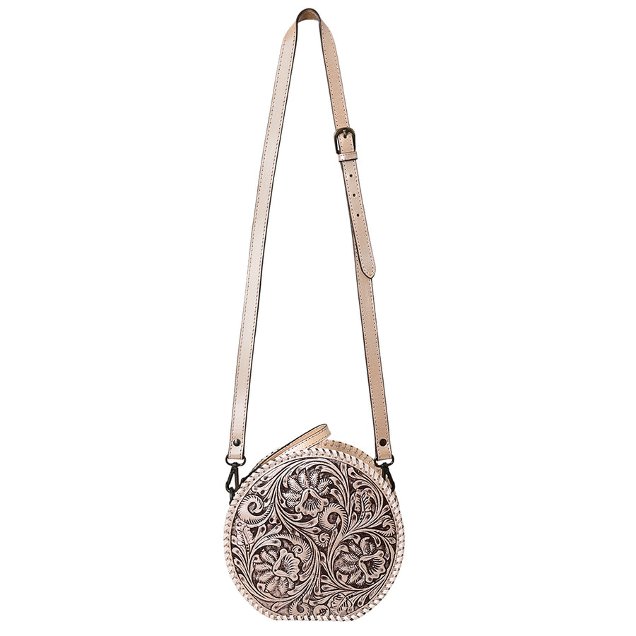 American Darling Canteen Hand Tooled Genuine Leather Women's Bag Western Handbag Purse | Women