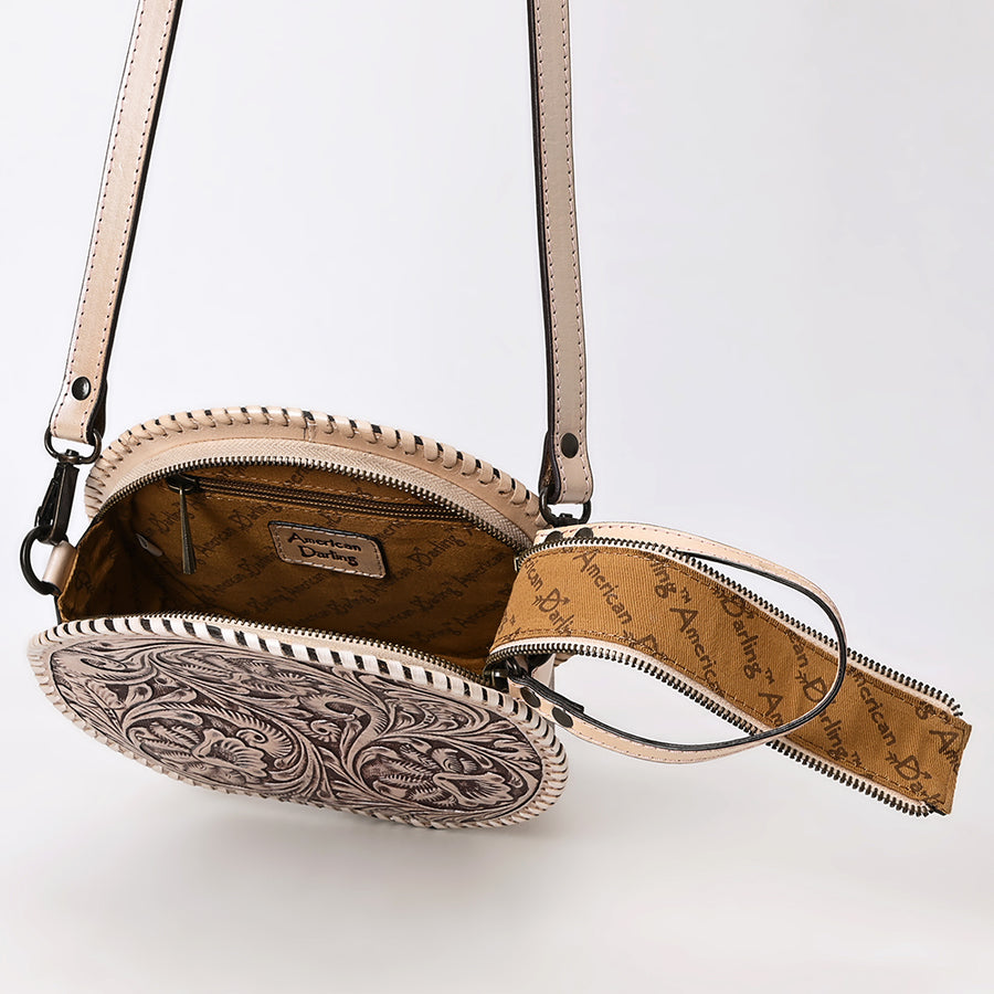 American Darling Canteen Hand Tooled Genuine Leather Women's Bag Western Handbag Purse | Women
