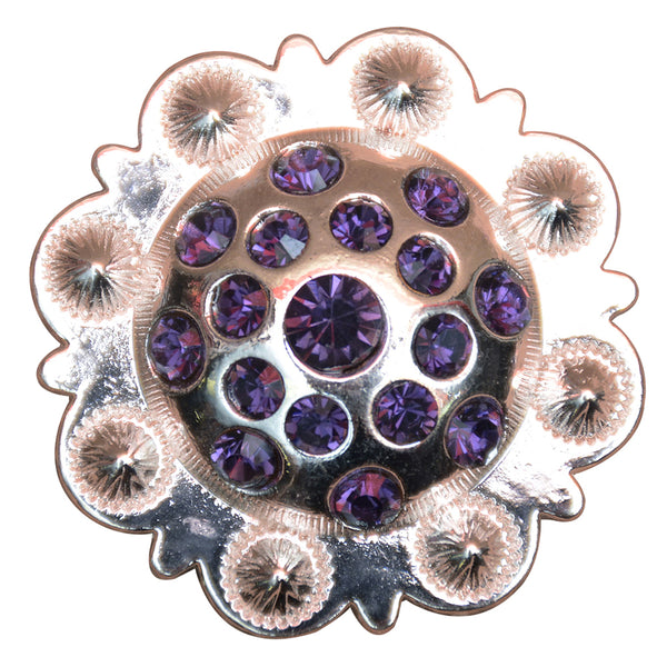1.5 Inch HILASON Western Screw Back Purple Crystals Berry Concho Saddle and Tack - Uhorse