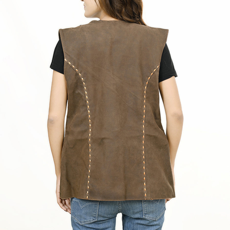 American Darling Genuine Vintage leather Hand tooled carved Women Blazer dress jacket ladies Girl