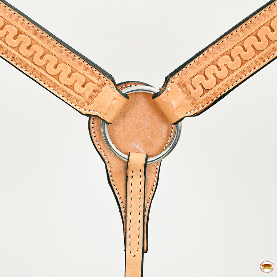 HILASON Western Horse Genuine American Leather Headstall & Breast Collar Set Tan