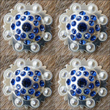 HILASON Western Screw Back Concho Sapphire Berry Crystals Cowgirl Sapphire Color | Bridle Conchos | Slotted Conchos
