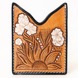 American Darling Floral Women & Men Hand Carved Genuine Leather Card Holder