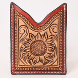 American Darling Floral Women & Men Hand Carved Genuine Leather Card Holder