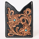 American Darling Floral Women & Men Hand Carved Genuine Leather Card Holder