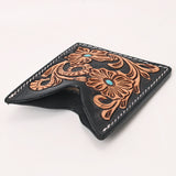 American Darling Floral Women & Men Hand Carved Genuine Leather Card Holder