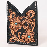 American Darling Floral Women & Men Hand Carved Genuine Leather Card Holder