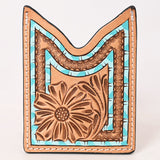 American Darling Floral Women & Men Hand Carved Genuine Leather Card Holder