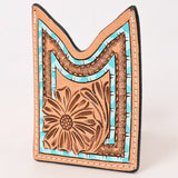 American Darling Floral Women & Men Hand Carved Genuine Leather Card Holder