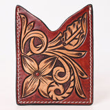 American Darling Floral Women & Men Hand Carved Genuine Leather Card Holder