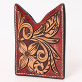 American Darling Floral Women & Men Hand Carved Genuine Leather Card Holder