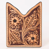 American Darling Floral Women & Men Hand Carved Genuine Leather Card Holder