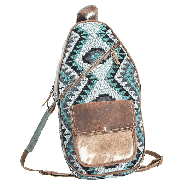 OHLAY OHV390 Backpack Upcycled Wool Canvas Hair-On Genuine Leather by Hilason – Cowboy and equestrian accessories