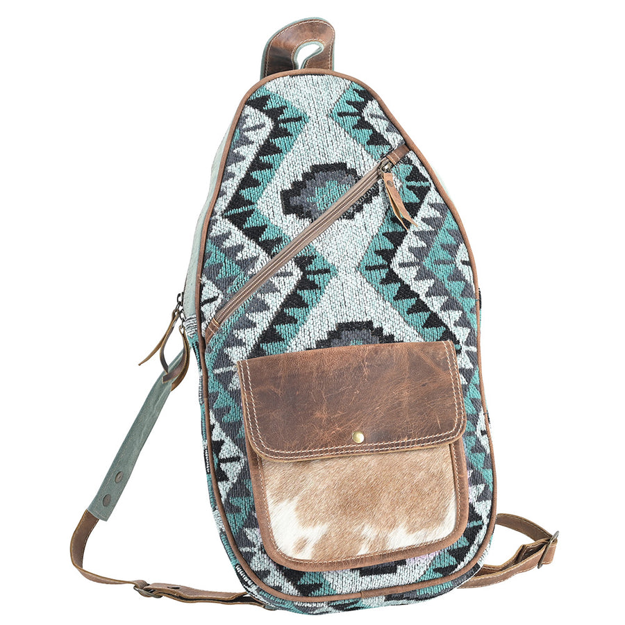 OHLAY OHV390 Backpack Upcycled Wool Canvas Hair-On Genuine Leather by Hilason – Cowboy and equestrian accessories