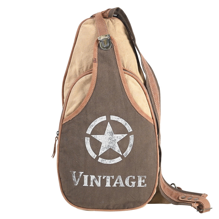 OHLAY OHV391 Backpack Upcycled Canvas Genuine Leather women bag by Hilason – Cowboy and equestrian accessories