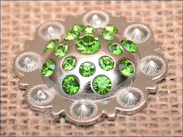 HILASON Olivine Crystal Rhinestone Bling Berry Concho Saddle Tack Cowgirl| Western Belt | Slotted Conchos