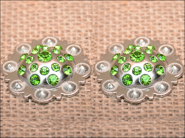 HILASON Olivine Crystal Rhinestone Bling Berry Concho Saddle Tack Cowgirl| Western Belt | Slotted Conchos