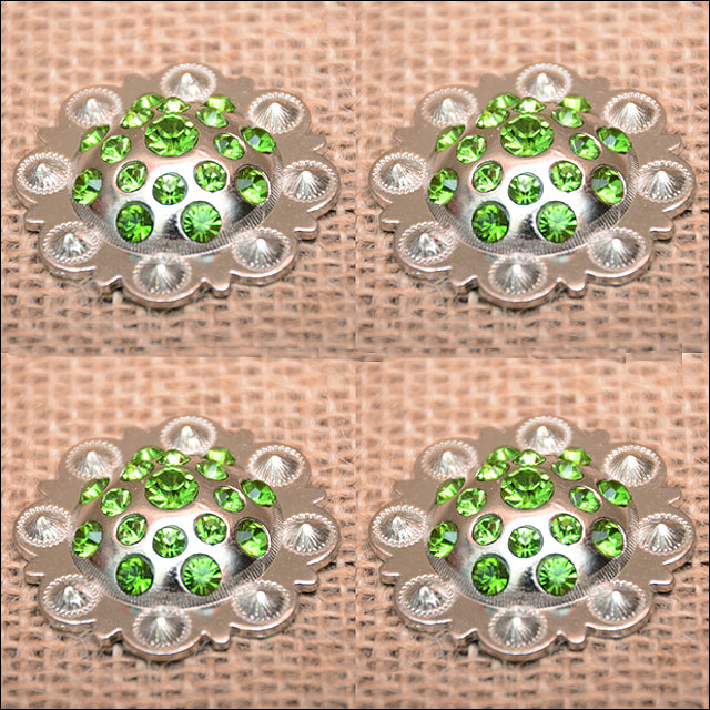 HILASON Olivine Crystal Rhinestone Bling Berry Concho Saddle Tack Cowgirl| Western Belt | Slotted Conchos