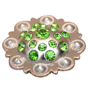 HILASON Olivine Crystal Rhinestone Bling Berry Concho Saddle Tack Cowgirl| Western Belt | Slotted Conchos