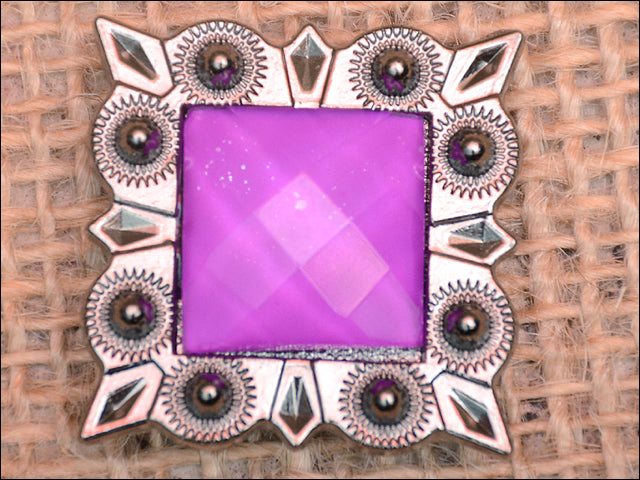 HILASON Western Screw Back Concho Rose Square Crystal Bling Cowgirl Color | Bridle Conchos Slotted