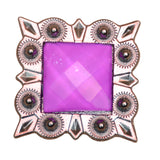 Set Of 16 W. Screw Back Concho Rose Square Crystal Bling Cowgirl – by Hilason – Cowboy and equestrian accessories