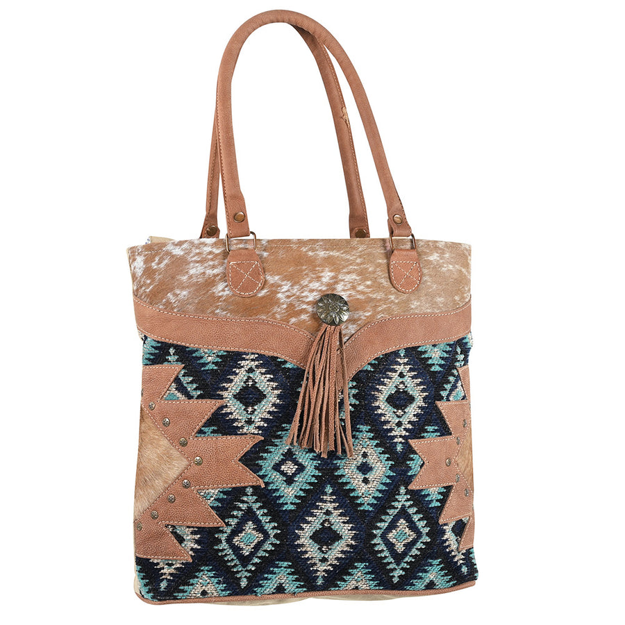 OHLAY OHV408 TOTE Upcycled Wool Hair-on Genuine Leather women bag by Hilason – Cowboy and equestrian accessories
