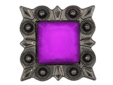 HILASON Western Screw Back Concho Lavender Square Crystal Cowgirl Lavender color | Slotted Conchos | Bling Concho