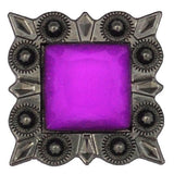 HILASON Western Screw Back Concho Lavender Square Crystal Cowgirl Lavender color | Slotted Conchos | Bling Concho