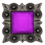 Set Of 32 Western Screw Back Concho Lavender Square Crystal Cowgirl - Uhorse