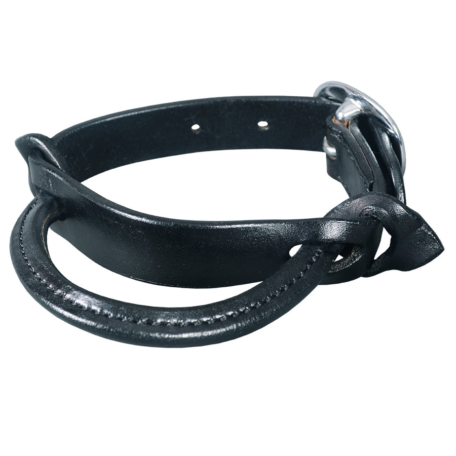 HILASON Horse Saddle Safety Leather Night Latch Adjustable Handle Black - Uhorse