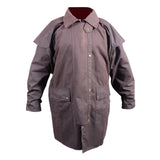 HILASON Outerwear Short Length Lightweight Waterproof Oilskin Duster Coat Rain Jacket Brown Large - Uhorse